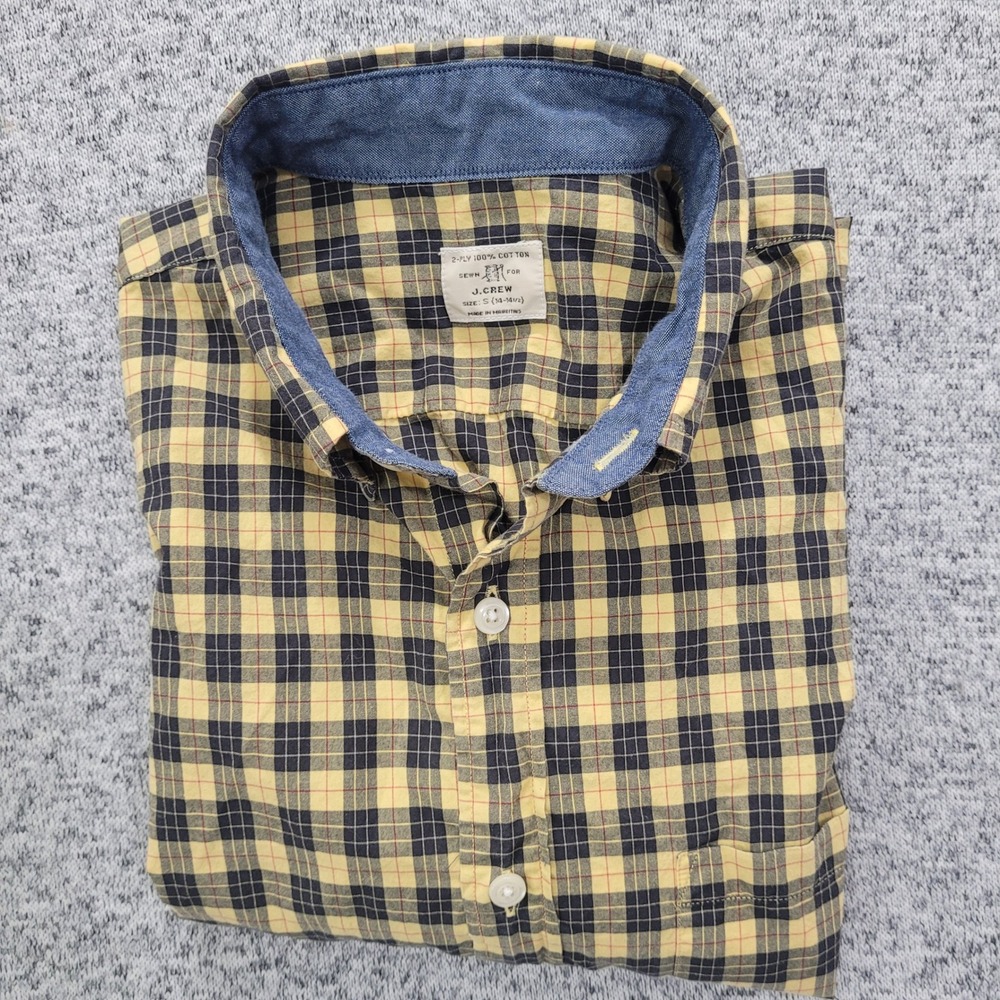 J Crew Button Down Shirt Plaid Yellow Blue Red Mens‎ Size S